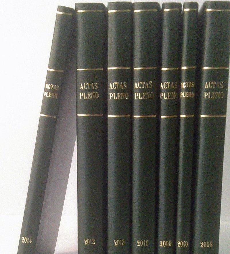 Encuadernación artesanal de Libros de Actas